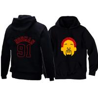 FELPA cappuccio DENNIS RODMAN 91 numero schiena nera bulls basket uomo bambino