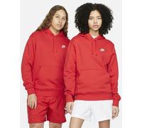 Felpa Cappuccio Hoodie UOMO Nike CLUB Sportswear Fleece Rosso Cotone Felpato