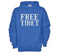 Felpa Cappuccio KE09 Free Tibet No alla Guerra