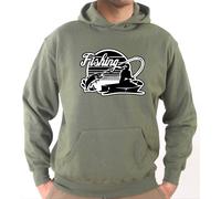 Felpa Cappuccio KJ1242 Fishing Passione Pesca Carpfishing Cotone