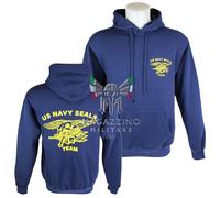 Felpa Cappuccio Navy Seals Team US BLU Navy