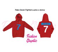 FELPA CAPPUCCIO SEVEN FIGHTERS MILA SHIRO CUORI PALLAVOLO DONNA UOMO SWEATER