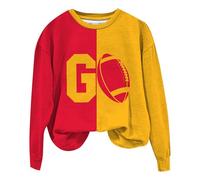 Felpa casual americana da donna con scollo a U per tutti i giorni La Girl Gilet da donna blu, Colore: rosso, S