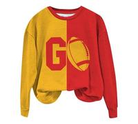 Felpa casual americana da donna con scollo a U per tutti i giorni La Girl Gilet da donna blu, giallo., XXL