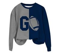 Felpa casual americana da donna con scollo a U per tutti i giorni La Girl Gilet da donna blu, grigio., XXL
