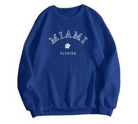 Felpa casual da donna con stampa a lettere pullover senza cappuccio morbida e confortevole maglietta a maniche lunghe elegante abbigliamento da casa top per le signore felpe termiche con cappuccio