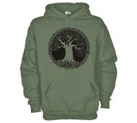 Felpa Celtic KJ317 Albero della Vita Druidi Quercia Ogham Celti