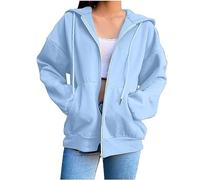 Felpa Cerniera Donna, Felpa Donna con Cappuccio Sportiva Leggero Hoodie Manica Lunga Aperto con Tasche E Cerniera Casual Classico Elegante Felpa Inter Donna per La Vita Quotidiana E Lo Sport