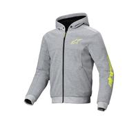 Alpinestars Chrome V2, felpa con cappuccio e zip L male Grigio/Giallo Fluo