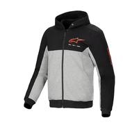 Alpinestars Chrome V2, felpa con cappuccio e zip L male Nero/Grigio/Rosso Fluo