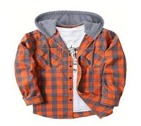 Felpa classica con cappuccio a scacchi in morbido tessuto di flanella con tasca, per sport all'aria aperta e abbigliamento casual, elegante felpa per adulti e uomini