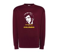 Felpa Colombo Peter Falk as Columbo volto tenente bordeaux cappuccio o girocollo