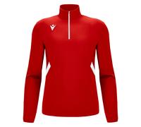 Felpa con 1/4 di zip Macron Piave Rouge M