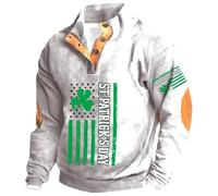 Felpa con Bottoni a metà, Cerniera a Un Quarto, Casual, a Maniche Lunghe, Morbida e Traspirante, per Il Comfort Quotidiano.#G