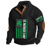 Felpa con Bottoni a metà, Cerniera a Un Quarto, Casual, a Maniche Lunghe, Morbida e Traspirante, per Il Comfort Quotidiano.