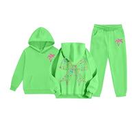 Felpa con cappuccio 2026 per bambini Meet at The Ocean Teen Girls Cute Preepy Graphic Felpe Top con tasche, Verde, 10-11 Anni