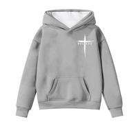 Felpa con cappuccio 2026 per bambini Meet at The Ocean Teen Girls Cute Preepy Graphic Felpe Top con tasche, Grigio, 6-7 Anni