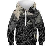 Felpa con cappuccio 3D, motivo gotico con lanterne, per ragazzi e ragazze, a maniche lunghe, divertente, Gothic Lady With Lanterna, 8-10 Anni