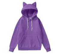 Felpa con cappuccio a forma di gatto per ragazze adolescenti, felpe oversize con cappuccio con orecchie da gatto, carine felpe con cappuccio per donne, top kawaii con orecchie con cappuccio, pullover