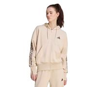 Felpa con cappuccio a maniche lunghe con stampa leopardata Essentials Beige M Tinta unita