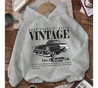 Felpa con cappuccio a maniche lunghe in maglia spessa con grafica di testo "Vivi una vita moderna" e auto cool, adatta per ragazzi, casual e comoda per tutti i giorni, ideale per autunno/inverno 6Y,7Y