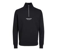 JACK & JONES Jorvesterbro Sweat Quarter Zip Hn Sn, Maglione, Nero, M Uomo