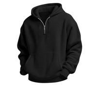 Felpa con cappuccio a nido d'ape con zip a un quarto di quarto, pullover casual per bambini con polsini a costine felpe con cappuccio per bambini autunno inverno corsa camminata felpa per il tempo