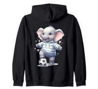 Felpa con Cappuccio a Righe con Elefante Carino Calciatore Felpa con Cappuccio