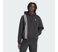 Felpa con cappuccio a strisce sul davanti Black L