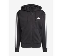 Felpa con cappuccio adidas Essentials 3-Stripes Fleece Noir S