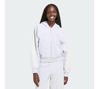 FELPA CON CAPPUCCIO ADIDAS KIT 3-STRIPES FULL ZIP Light Grey Heather / Off White 2XS