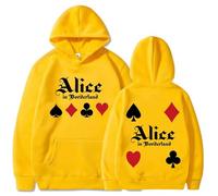 Felpa con cappuccio alla moda Alice in Borderland, felpa a maniche lunghe alla moda stile streetwear, Giallo, 3XL