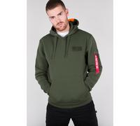 Alpha Industries Red Stripe Felpa con Cappuccio da Uomo, Dark Green, M