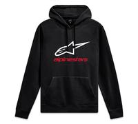 Felpa con cappuccio Alpinestars Always 3 nera-bianca-rossa S