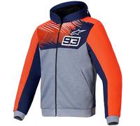 Felpa con cappuccio Alpinestars Chrome V2 Sport MM93 collezione grigio chiaro-blu-rosso fluo L