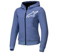 Felpa con cappuccio Alpinestars Stella Chrome V2 Sport Moto Moto Blu Viola...