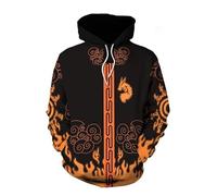 Felpa con cappuccio anime con stampa 3D Seventh Fire Shadow Uzumaki Cosplay Costume Uomo Donna Unisex B Style Arancione M (petto 107 cm)