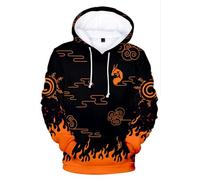 Felpa con cappuccio anime con stampa 3D Seventh Fire Shadow Uzumaki Cosplay Costume Uomo Donna Unisex K Style Nero M (petto 107 cm)