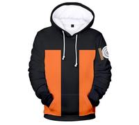 Felpa con cappuccio anime con stampa 3D Seventh Fire Shadow Uzumaki Cosplay Costume Uomo Donna Unisex I Style Arancione M (petto 107 cm)