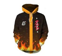 Felpa con cappuccio anime con stampa 3D Seventh Fire Shadow Uzumaki Cosplay Costume Uomo Donna Unisex C Style Orange M (petto 107 cm)