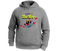 Felpa con Cappuccio Atlas UFO Robot Anime Manga Cartoon Videogame Goldrake (IT, Testo, M, Regular, Regular, Grigio)