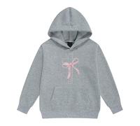 Felpa con cappuccio autunnale e ragazza, comoda ispiratrice, con cappuccio, tasca a marsupio, religiosa, minimalista, simbolo Chi-Rho, tinta unita, per chiesa, Stil-p04 Grigio, 1-2 Jahre
