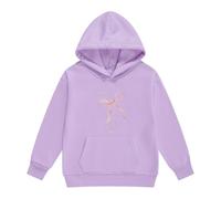 Felpa con cappuccio autunnale e ragazza, comoda ispiratrice, con cappuccio, tasca a marsupio, religiosa, minimalista, simbolo Chi-Rho, tinta unita, per chiesa, Stile-p07 viola, 3-4 Jahre