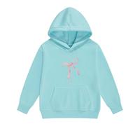 Felpa con cappuccio autunnale e ragazza, comoda ispiratrice, con cappuccio, tasca a marsupio, religiosa, minimalista, simbolo Chi-Rho, tinta unita, per chiesa, Stil-P10 blu-verde, 4-5 Jahre