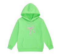 Felpa con cappuccio autunnale e ragazza, comoda ispiratrice, con cappuccio, tasca a marsupio, religiosa, minimalista, simbolo Chi-Rho, tinta unita, per chiesa, Stile-p08 Verde, 2-3 Jahre