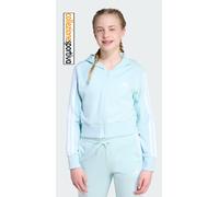 FELPA CON CAPPUCCIO BAMBINA ADIDAS ESSENTIALS FULL-ZIP JR JY4984 col. celeste