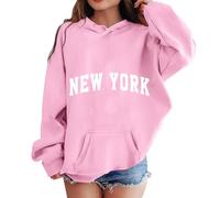 Felpa con Cappuccio Bambini Unisex A Maniche Lunghe Crewneck Pullover Maglione Cotone Invernale per Hoodie Cerniera e Tasche Bambina Girocollo Sweatshirt Ragazze Ragazzi di 12 Anni