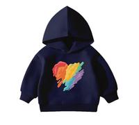 Felpa con Cappuccio Bambini Unisex Bambino Pullover Bimbo Solid Color/Print Regular Fit in Cotone Sweatshirt Calda per Sportswear Invernale Ragazza 3-14 Anni