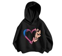 Felpa con Cappuccio Bambini Unisex Basic Comfort Maniche Lunghe Stampa Festiva Fodera Pile Cappotto Caldo Capispalla Casual Sport t-Shirt Cotone 3-12 Anni Giacca Invernale Bambina