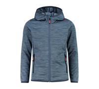 CMP - Girl's Jacquard Knitted Jacket Fix Hood - Giacca in pile 164 blu/grigio